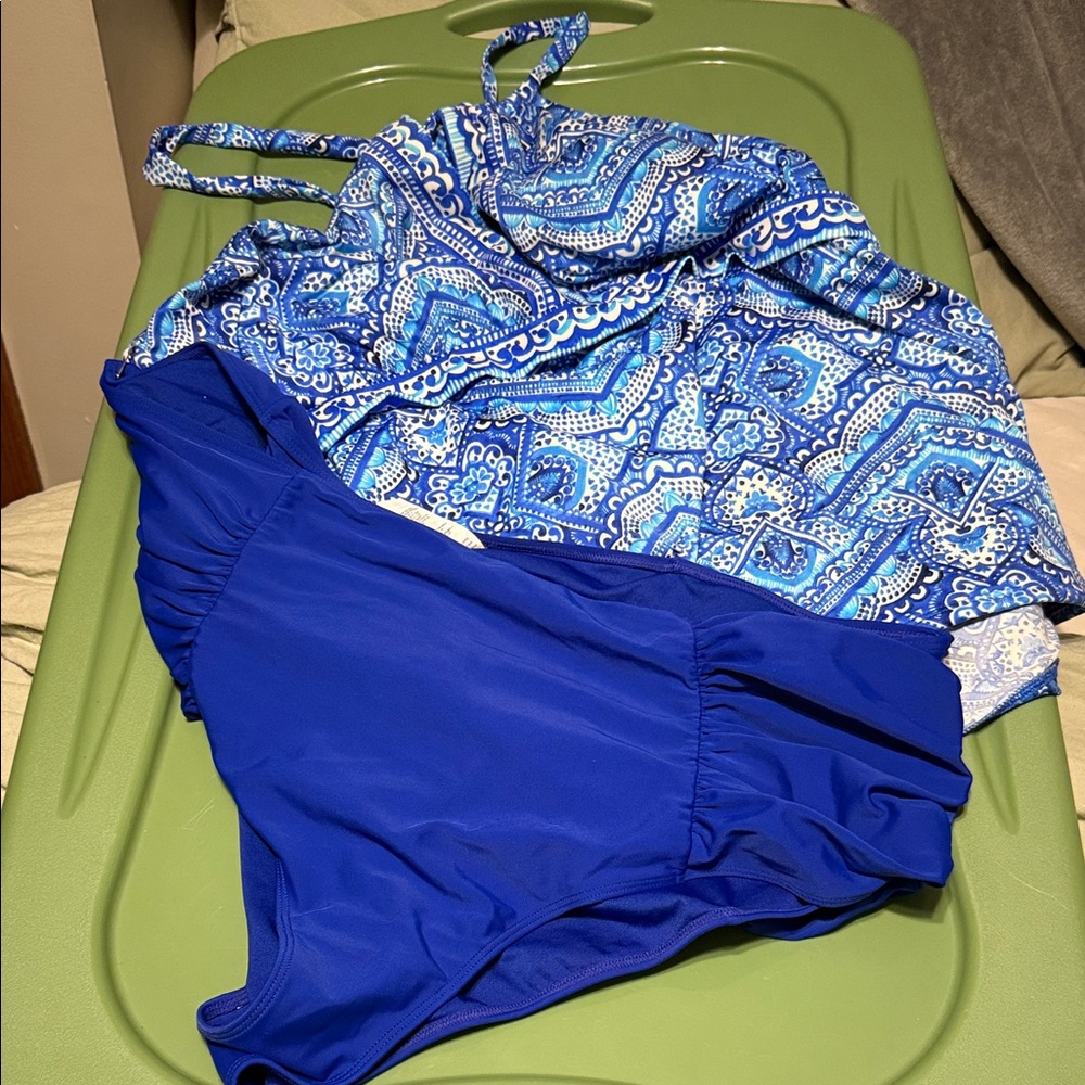 Kids Blue Patterned Swimsuit